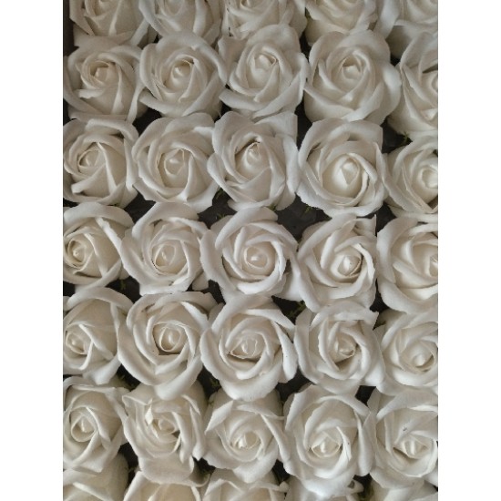 ОПТ Роза из мыльной пены 3 слоя диаметр 5 см цв. белый 50 шт